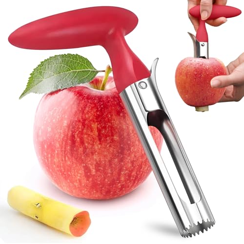 Apfelentkerner,Edelstahl Apfelausstecher,Edelstahl Apple oder Pear Core Entferner,mit Scharfer Gezackter Klinge und Ergonomischem,Griff Leicht zu Enukleieren,innovatives Design,für Home & Küche von TULAMORIY
