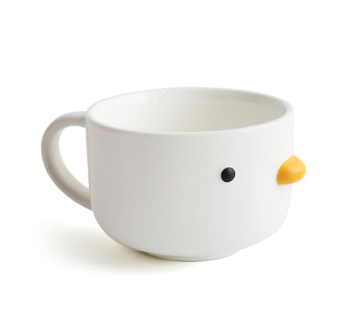 TULANDOT Kreative Ente Tasse & Keramik Tasse & Hühner Tasse & Cute Kaffeetassen & 3D Duck Mug,Perfekt für Eine Cappuccino Tassen Tolles Geschenk für Kaffeeliebhaber (270ml) von TULANDOT