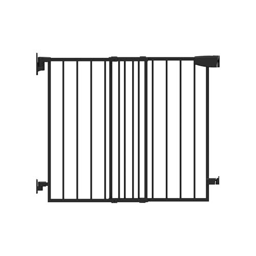 TULANO Guardian 1.0 Treppenschutzgitter | Türschutzgitter | Kindergitter | Hundegitter | Gitter Haustier | Close N Stop | Beidseitig Schwenkbar | 70-104cm | Einhand Bedienung | Metall | Schwarz von TULANO