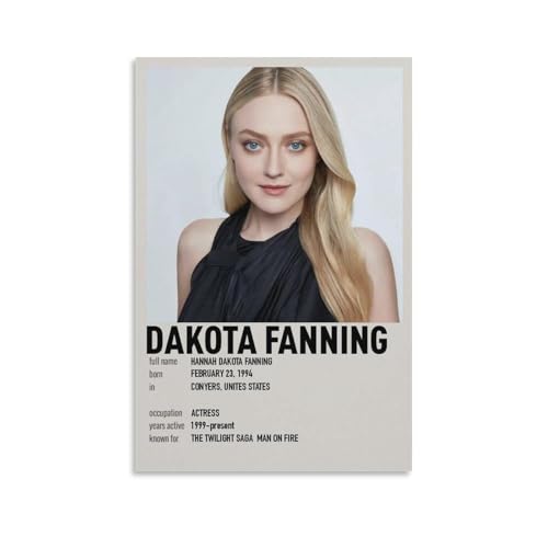 TULAOJI Dakota Fanning Poster, Schlafzimmer, Prominente, dekorative Gemälde, ungerahmt, 60 x 90 cm TULAOJI Dakota Fanning Poster, Schlafzimmer, Prominente, dekorative Gemälde, ungerahmt, 60 x 90 cm von TULAOJI