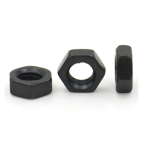 1/5/10/20/50 Stück metrische Sechskantmuttern aus schwarzem Oxid-Kohlenstoffstahl M2 M2.5 M3 M4 M5 M6 M8 M10 M12 M14 M16 M18 M20 M22 M24 M27(M16x5pcs) von TULDYS