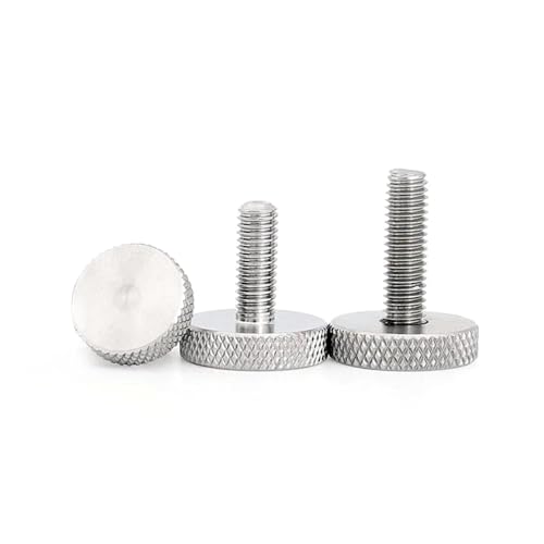 1-10 Stück Edelstahl-Rändelschraube M2 M2.5 M3 M4 M5 M6 M8 M10 GB835 304 Flachkopfschraube mit Handfestziehen(X 10mm,M3 5PCS) von TULDYS