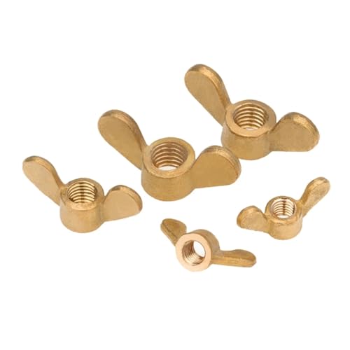 1–10 Stück GB62 Messing-Schmetterlingsmutter, Kupfer-Schmetterlingsmutter M3 M4 M5 M6 M10 M12 M14, handfest angezogene Flügelmutter, großes Ohr(M5-10Pcs) von TULDYS