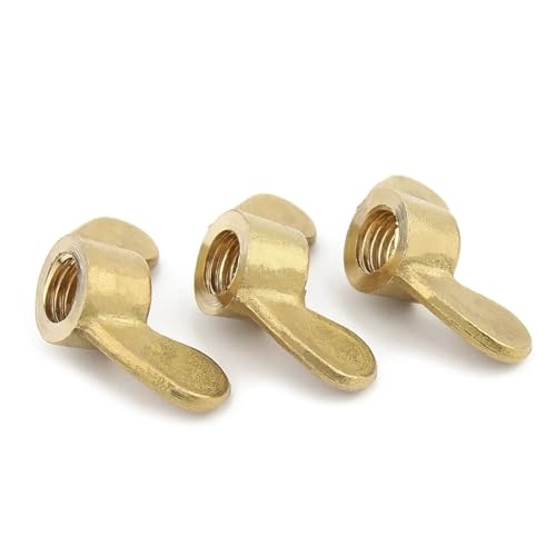 1–3 Stück GB62 Messing-Schmetterlingsmuttern M3 M4 M5 M6 M8 M10 M12 M14 M16, handfest, Flügelmuttern(M4-3pcs) von TULDYS