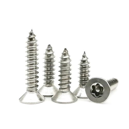 10-50 Stück M2 M2.3M2.6 M3 M4 M5 304 Edelstahlstift Flacher Senkkopf Anti-Diebstahl Manipulationssichere Sicherheit Selbstschneidende Holzschraube(8mm,50pcs M2.3) von TULDYS