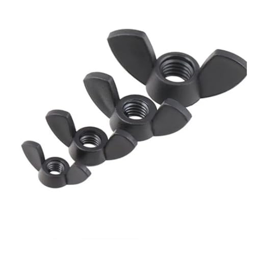 10–50 Stück M3 M4 M5 M6 M8 M10 M12 DIN315 Kunststoff-Nylon-Flügelmutter Handdreh-Daumen-Schmetterlingsmutter(Black nylon,M12 10pcs) von TULDYS
