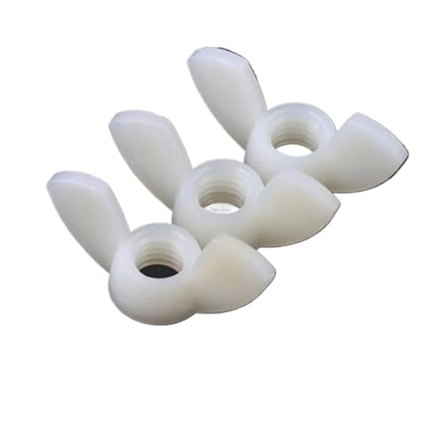 10–50 Stück M3 M4 M5 M6 M8 M10 M12 DIN315 Kunststoff-Nylon-Flügelmutter Handdreh-Daumen-Schmetterlingsmutter(White nylon,M10 10pcs) von TULDYS