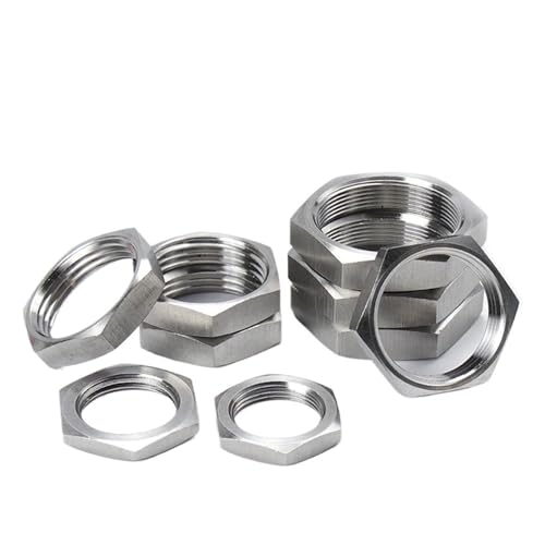 10–50 Stück M4 M5 M6 ~ M30 304 316 Edelstahl Sechskantmutter Dünne Mutter Wurzelmutter Feinzahnmutter Zollrohrmuster Verriegelung Wassertank Wasserhahn(M6 (50Pcs)) von TULDYS