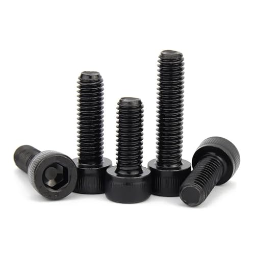10 Stück M3 M4 M5 M6 M8 304 A2 Edelstahl Schwarz Grade 12.9 Stahl DIN912 Sechskant Innensechskantschraube(12.9 class steel,6mm,M4) von TULDYS