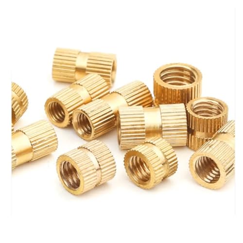 100 Stück/50 Stück/10 Stück M1 M1.2 M1.4 M2 M2.5 M3 M4 M5 M6 M8 M10 Messing-Einsatzmutter Spritzguss Messing-Rändelgewindeeinsätze Muttern(Length 8mm,M6 20PCS) von TULDYS