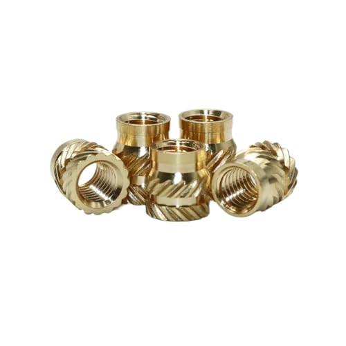 100 Stück Gewindeeinsatzmuttern-Werkzeug M2 M3 M4 M5 M6 Messing-Heißschmelzeinsetzmutter Lötkolben for Kunststoff-3D-Druckwerkzeuge(M2-M4 US 100pcs) von TULDYS
