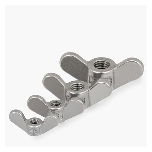 2/5 Stück 304 Edelstahl Spezialförmige Handschraubenmutter Großes Ohr Schmetterlingsmutter Schraube Barren Schraubverschluss M4 M5 M6 M8 M10-M20(5pcs,M12) von TULDYS