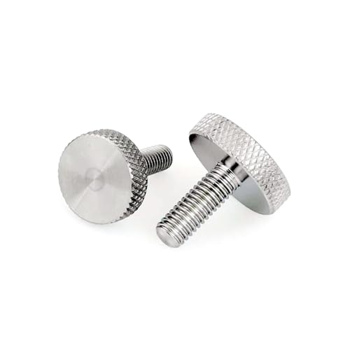 2/5 Stück M3 M4 M5 M6 M8 M10 GB835 304 A2-70 Edelstahl Rändelschraube Flachkopf Handfest anziehen Vorhangwand Glas Rändelschraube Bolzen DIN653(2pcs M6x10mm) von TULDYS