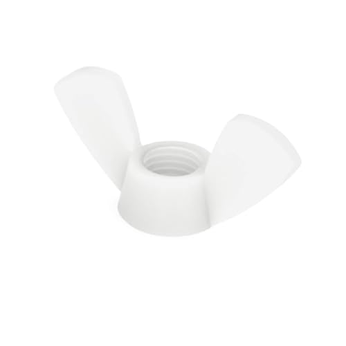 2–10 Stück DIN315 M3 M4 M5 M6 M8 M10 M12 GB62 Schwarz Weiß Nylon 304 316 Edelstahl Rändelmutter Barren Schmetterlingsohr Flügelmutter(White nylon,10pcs M6) von TULDYS