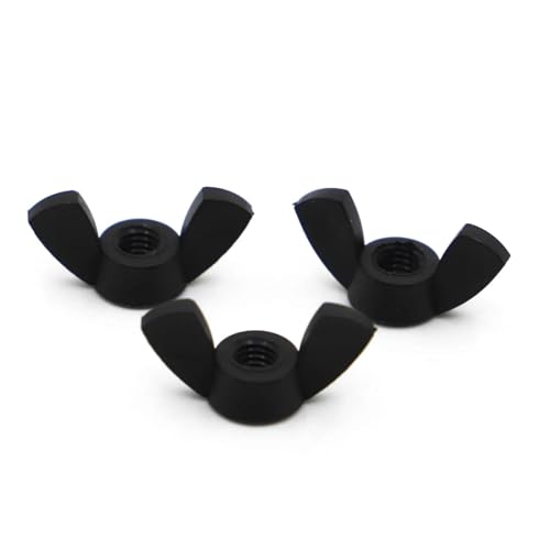 2–10 Stück Nummer 3 4 5 6 8 10 12 DIN315 Schwarz Weiß Kunststoff Nylon Flügelmutter Handdrehung Daumen Schmetterlingsmutter(Black,M5 10pcs) von TULDYS