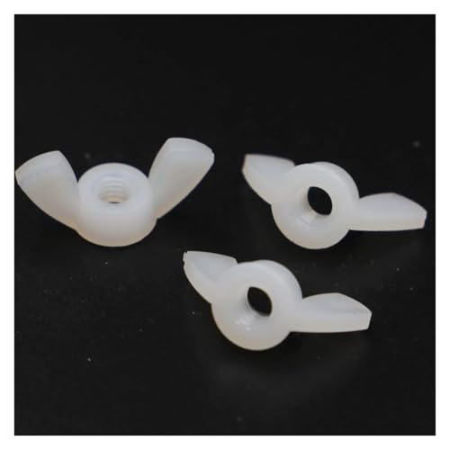 2–10 Stück Nummer 3 4 5 6 8 10 12 DIN315 Schwarz Weiß Kunststoff Nylon Flügelmutter Handdrehung Daumen Schmetterlingsmutter(WHITE,M6 5pcs) von TULDYS