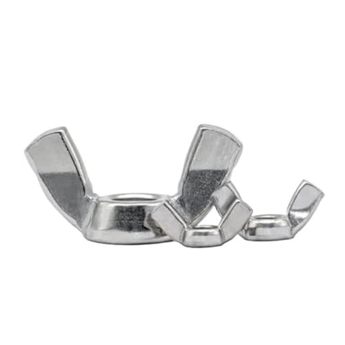 2–10 Stück Schmetterlingsflügelmuttern M3 M4 M5 M6 M8 M10 Edelstahl schwarz verzinkt Flügelmuttern handfest Mutter DIN315(Stainless steel,M6 10pcs) von TULDYS