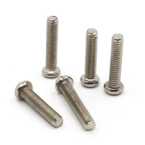 20/50 Stück M1.2 M1.4 M1.6 M2.5 M2 M3 M4 ISO7045 DIN7985 GB818 Vernickelte Kreuzschlitz-Rundkopfschraube(12mm,M2 50pcs) von TULDYS