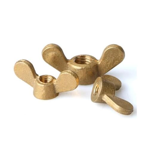 20 Stück M4 M5 M6 M8 M10 M12 M14 M16 Rändelmuttern Handgedrehte Schmetterlingsmuttern Messing-Flügelmuttern(M16 x 5pcs) von TULDYS