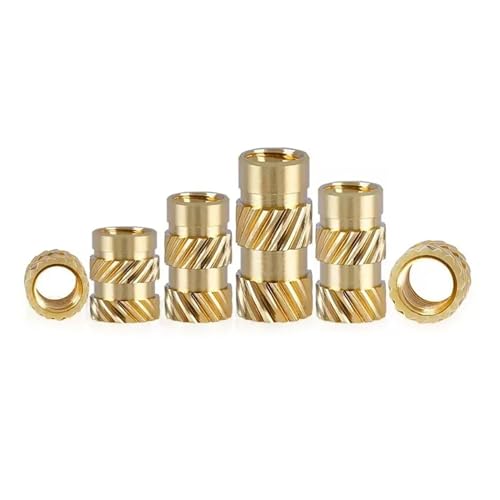 200 Stück M2 Messing-Hotmelt-Einsatz Rändelmutter Gewinde Wärmeformung Messingeinsätze Injektionseinbettungsmutter for 3D-Drucker(L3.6 (200Pcs),M2 X D4.0) von TULDYS