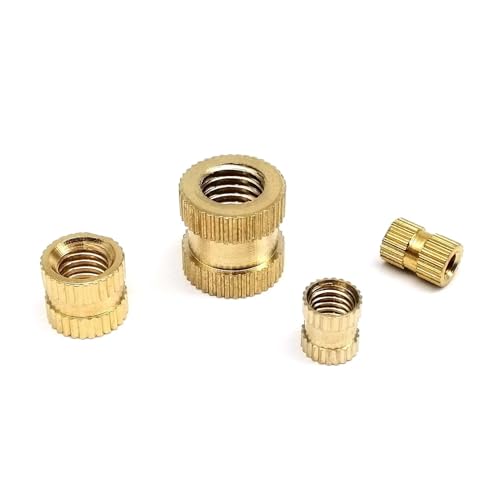 25/50 Stück M1.6 M2 M2.5 M3 M4 M5 M6 M8 Messing Kupfer Hot Melt Wärmespritzguss 3D-Druck Gewinde Rändel eingebettete Einsatzmutter(Long 4mm,50pcs M2.5(OD 3.5mm)) von TULDYS
