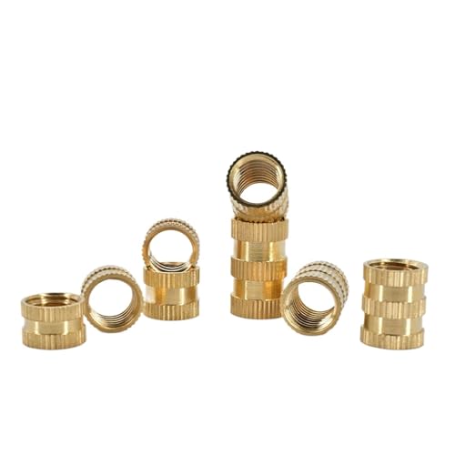 30/60 Stück M2 M2.5 M3 M4 M5 M6 M8 M10 Gewinde-Wärme-Messing-Einsatzmuttern Injektions-Hotmelt-Rändeleinsätze Mutter for 3D-Drucker Kunststoffgehäuse(Length 5mm,M2.5 (OD4mm) 60PCS) von TULDYS