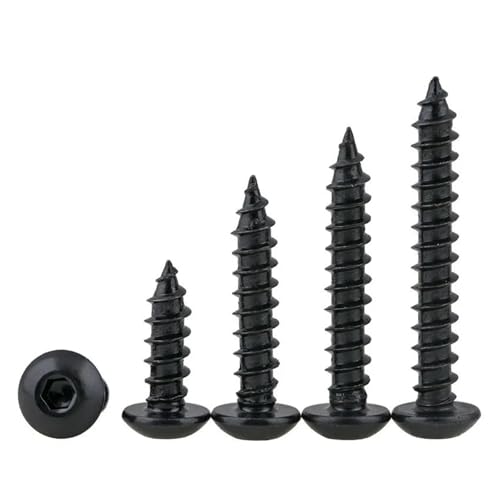 4–10 Stück schwarze Blechschrauben aus Edelstahl 304, M6 M8, runde Innensechskantschrauben mit Linsenkopf(M8x50mm 5pcs) von TULDYS