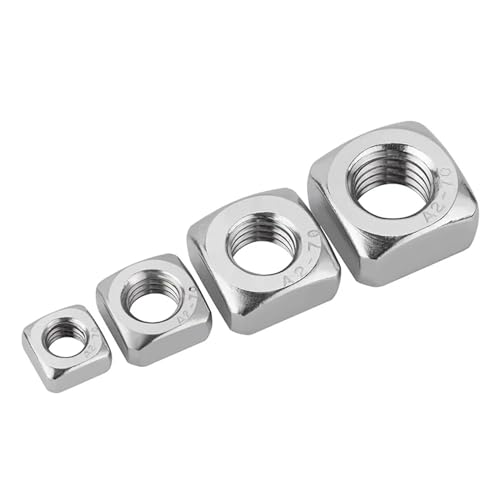 5/10/20/50 Stück Vierkantmuttern aus Edelstahl 304 M3 M4 M5 M6 M8 M10 M12 Metrische Mutter DIN557(M4 x 50Pcs) von TULDYS