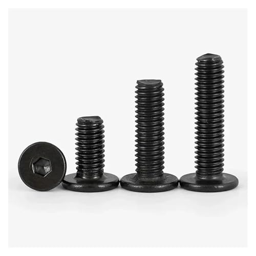 5–100 Stück M1.4 M1.6 M2 M2.5 M3 M4 M5 M6 M8 Schwarze Sechskantschraube aus Edelstahl 304 mit Innensechskant, ultradünn, flache Waferkopfschraube(X6mm,M2 100pcs) von TULDYS