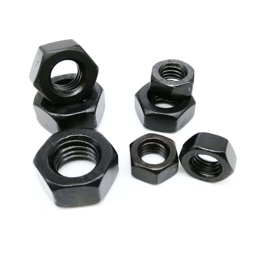 5–200 Stück M1.6 M2 M2.5 M3 M3.5 M4 M5 M6 M8 M10 M12 DIN934, schwarze Farbe, 304 A2-70 Edelstahl, Sechskantmutter, metrisches Gewinde(50pcs M4) von TULDYS