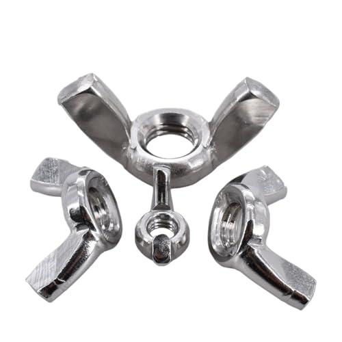 5–30 Stück Schmetterlingsflügelmuttern M3 M4 M5 M6 M8 M10 M12 Flügelmuttern aus 304 Edelstahl, Kohlenstoffstahl, handfest anziehende Mutter, Befestigungsmutter(304 stainless steel,M12 (5pcs)) von TULDYS