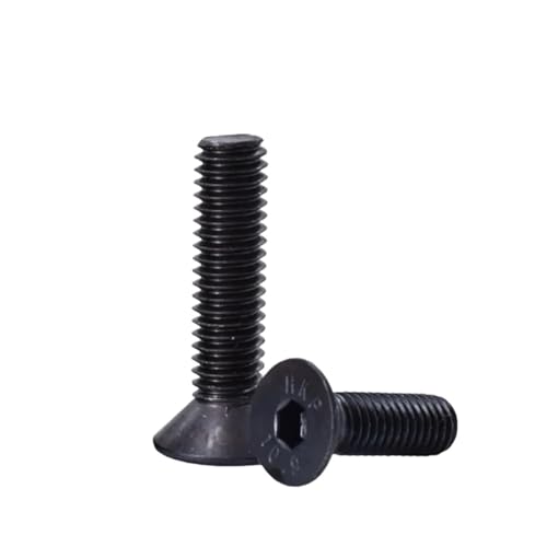 50–1000 Stück M2 M2.5 M3 M4 M5 M6 M8 Din912 G12.9 Innensechskantschraube DIN7991 Schwarzstahl G10.9 Senkkopfschraube mit Innensechskant(10.9 Flat Head Screw,45mm,M4(250pcs)) von TULDYS