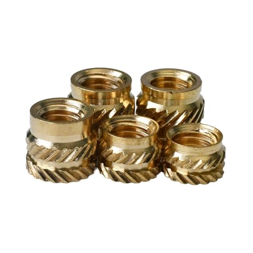 50 Stück M1 M1.4 M1.6 M1.7 M2 M2.5 M3 M4 M5 M6 M8 Messing-Wärmegewinde-Einsatzmutter, Heißschmelz-Rändelmutter, Einbettungsmutter for 3D-Drucker(Length 3mm,M1 (OD2mm)50pcs) von TULDYS