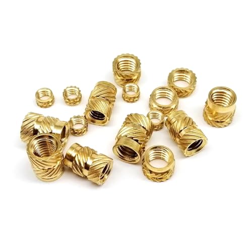 50 Stück M2 M2.5 M3 M4 M5 M6 M8 M10 Messing-Kupfer-Einbettungsmutter for Heißschmelz-Wärmespritzguss 3D-Druck Doppelt-Twill-Rändelgewinde(Length 5mm,50pcs M2(OD 3.2mm)) von TULDYS