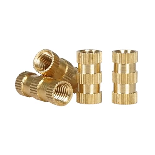 50 Stück Messing-Einsatzmuttern M2 M2.5 M3 M4 M5 M6 M8 M10 Hot Melt Nutsert Spritzguss Rändelmuttern Eingebettete Kupfer-Wärmegewindemuttern Einsätze(Length 5mm,M2.5(OD4mm) 50Pcs) von TULDYS
