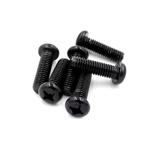 50 Stück schwarze 304-Edelstahl-Kreuzschlitz-Rundkopfschrauben M1,4 M1,6 M2 M2,5 M3 kleine Maschinenschrauben GB818(5mm,M1.4) von TULDYS