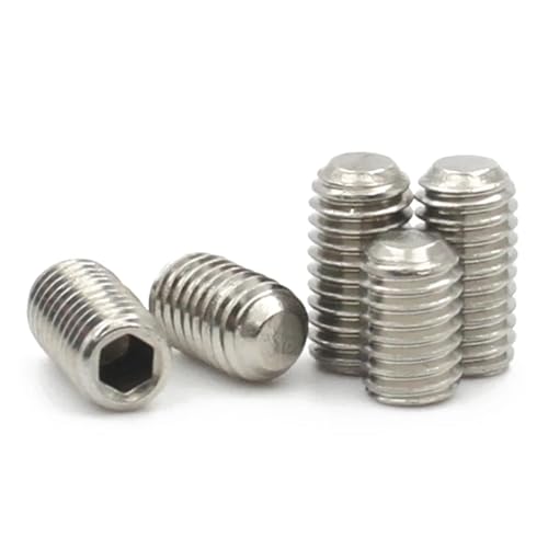 TULDYS 1–20 Stück 304 Edelstahl M1.6 M2 M2.5 M3 M4 M5 M6 M8 M10 M12 Innensechskant-Stellschrauben Madenschraube DIN916(4mm,M2 (20pcs)) von TULDYS