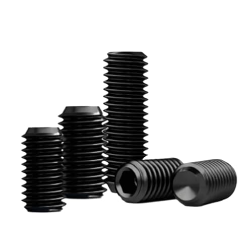 TULDYS 20–100 Stück kopflose Madenschrauben mit konkavem Ende M2 ​​M2.5 M3 M4 M5 M6 Innensechskant-Stellschraube, Güteklasse 12.9, schwarzer Kohlenstoffstahl(M2,10 mm x 20Pcs) von TULDYS