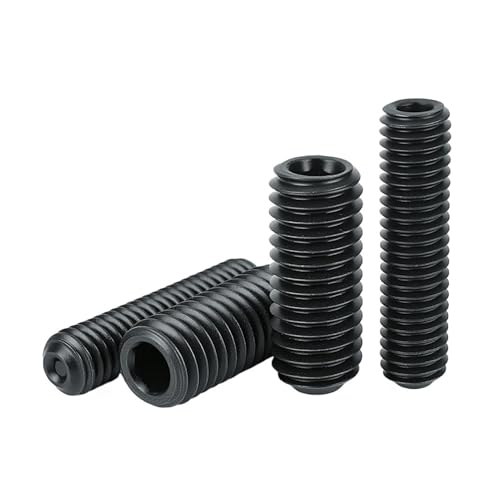 TULDYS 50–100 Stück M1.6 M2 M2.5 M3 M4 M5 M6 M8 M10 DIN916 304 Edelstahl Grade 12.9 Kohlenstoffstahl Sechskant-Innensechskant-Stellschrauben Madenschrauben(12.9 Carbon Steel,2.5mm,M4(55pcs)) von TULDYS