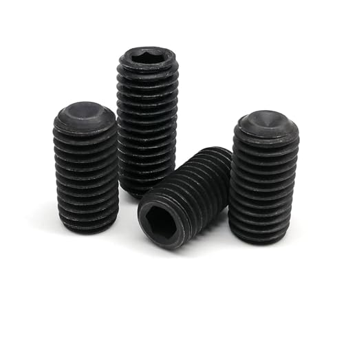 TULDYS 50 Stück M1.6 M2 M2.5 M3 M4 M5 DIN916 Innensechskant-Ringschneide-Stellschraube Madenschraube 304 Edelstahl Schwarz(12.9 class steel,2.5mm,10pcs M1.6) von TULDYS