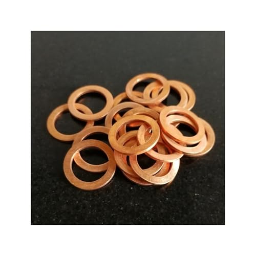 TULDYS Kupferflachscheibe M10 Dichtung Innendurchmesser 10 mm Dichtring Dünnblech T3 Rotkupferscheibe (Size : 10x14x1.5(20Pcs)) von TULDYS