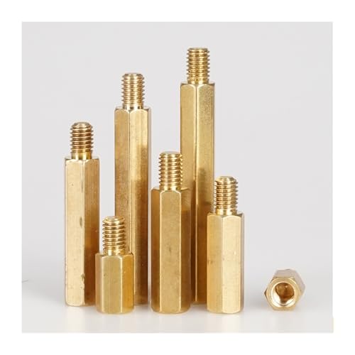 TULDYS M2 M3 M4 M5 Hex Messing Männlich Weiblich Abstandshalter Rack Stud Sechskantgewinde Säule PCB Säule Motherboard Abstandsbolzen Schraube (Color : 20mm (20pcs), Size : M2 (Thread 4mm)) von TULDYS