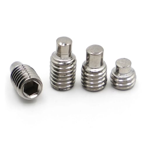 TULDYS M3 M4 M5 M6 M8 DIN915 304 Edelstahl-Kopf-Sechskant-Innensechskant-Set-Schraube mit Zapfen-, konvexer Endschraube(10mm,M6 10pcs) von TULDYS