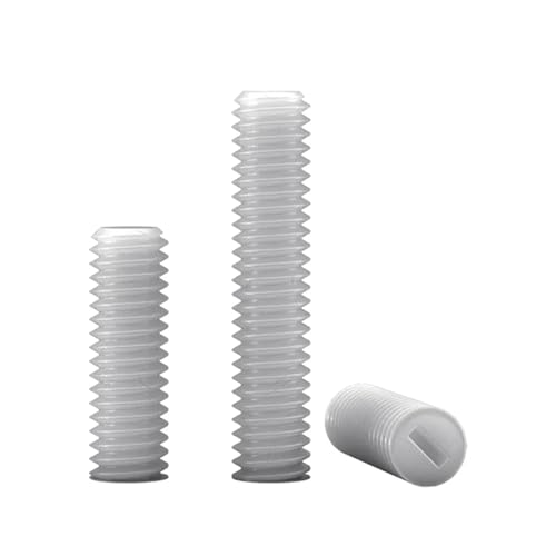 TULDYS M3 M4 M5 M6 M8 M10 M12 Metrisches Gewinde, weißes, mit Kunststoff isoliertes, geschlitztes, flaches Ende, Madenschraube mit Gewindestift (Size : M10x15(10pcs)) von TULDYS