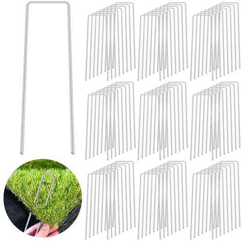 100 pcs Erdanker,für Unkrautvlies,Stahl,Zelt Heringe Erdnägel stabil,150mm lang,Anti-ROST,für Garten, Mulch und Kunstrasen, aus Metall, Verzinkte, Camping, Reise von TULEBOLIAN