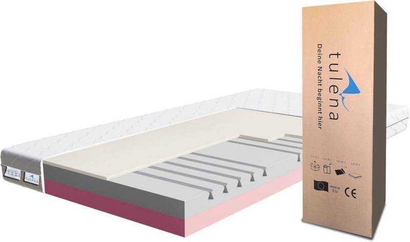Komfortschaummatratze Wendematratze Antibakterieller Bezug mit Reißverschluss, TULENA, (Öko-Tex Zertifiziert), 80x190 cm H1+H2 Comfort, Höhe 16 cm von TULENA