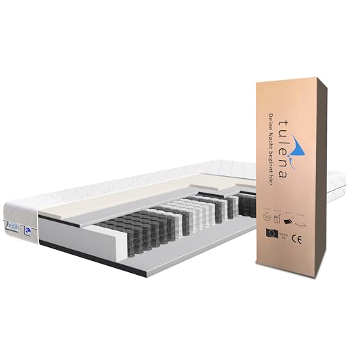 TULENA NOX Taschenfederkern Matratze 100x200 Federkernmatratze H1 + H2 Comfort 20cm hoch Probeschlafen Rollmatratze Wendematratze von TULENA