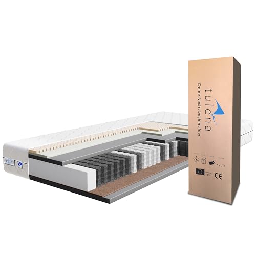TULENA NOX Taschenfederkern Matratze 120x190 Federkernmatratze H3 + H4 Comfort Plus 24cm hoch Probeschlafen Rollmatratze Wendematratze von TULENA