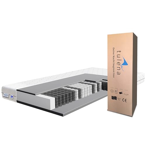 TULENA NOX Taschenfederkern Matratze 160x200 Federkernmatratze H2 + H3 Basic 18cm hoch Probeschlafen Rollmatratze Wendematratze von TULENA
