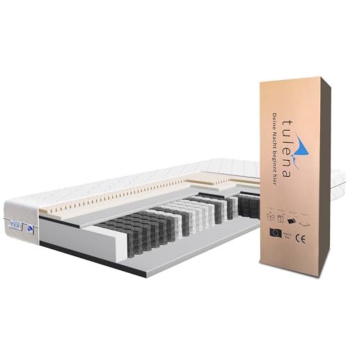 TULENA NOX Taschenfederkern Matratze 80x190 Federkernmatratze H1 + H2 Comfort Plus 22cm hoch Probeschlafen Rollmatratze Wendematratze von TULENA